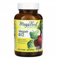 Витамин В12, Vegan B12, MegaFood, 30 таблеток