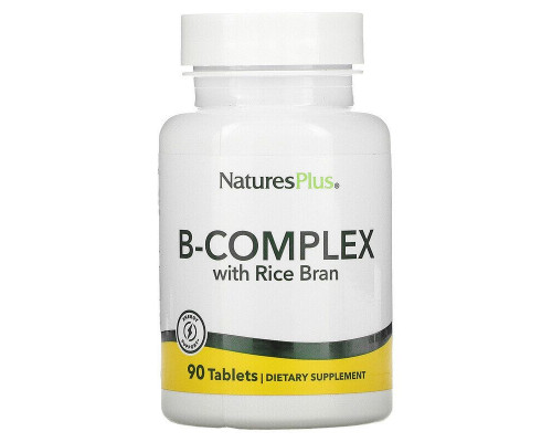 Вітамінний В-комплекс з рисовими висівками, B-Complex, Nature's Plus, 90 таблеток