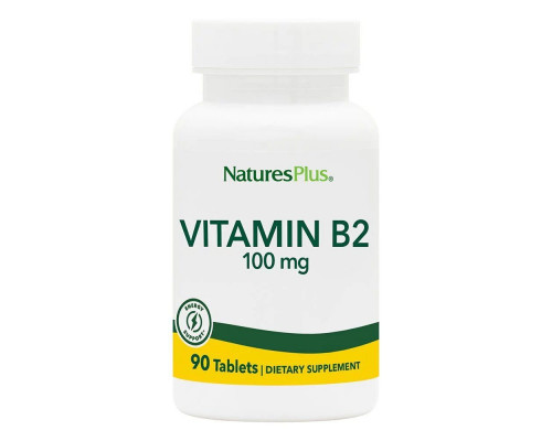 Рибофлавін, Вітамін B-2, Vitamin B-2, Nature's Plus, 100 мг, 90 таблеток