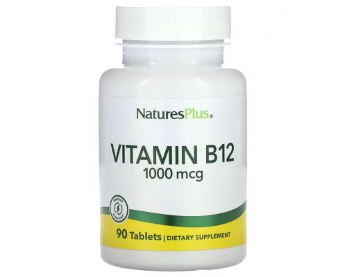 Вітамін В-12, Vitamin B-12, Nature's Plus, 1000 мкг, 90 таблеток