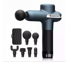 Професійний перкусійний масажер Booster Lightsaber U1 (24v) – синій масажний пістолет для тіла