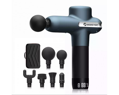 Професійний перкусійний масажер Booster Lightsaber U1 (24v) – синій масажний пістолет для тіла