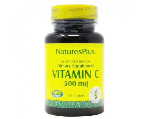 Вітамін С, Vitamin C, Nature's Plus, із уповільненим вивільненням, 500 мг, 90 таблеток