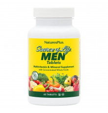 Мультивітаміни для чоловіків, Multi-Vitamin and Mineral, Nature's Supplement, Source of Life Men, без заліза, 60 таблеток