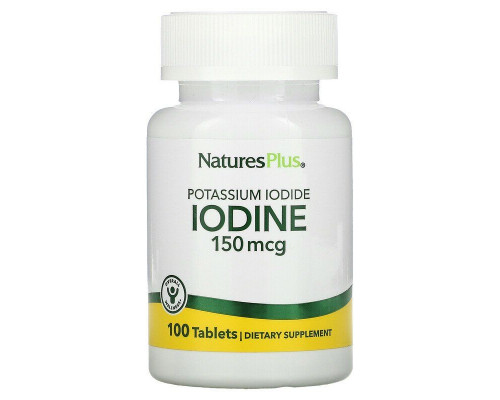 Йод (йодид калію), Potassium Iodide, Nature's Plus, 150 мкг, 100 таблеток