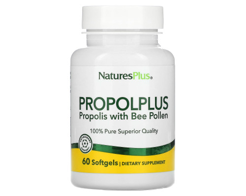 Прополіс, Propolis w / Bee Pollen, Nature's Plus, бджолиний пилок, 60 капсул