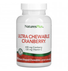 Журавлина з вітаміном C, Cranberry With Vitamin C, Nature's Plus, журавлина та полуниця, 90 жувальних таблеток