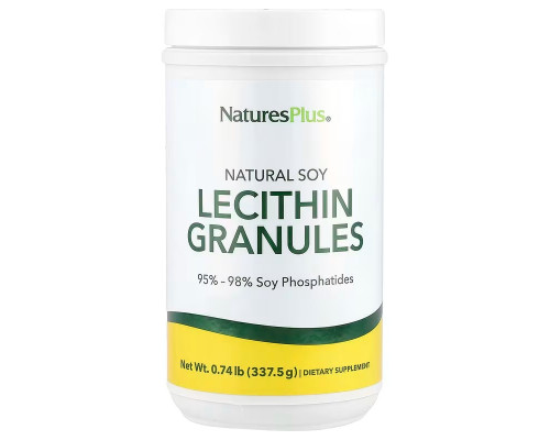 Лецитин із сої, Lecithin Granules, Nature's Plus, натуральні гранули, 337,5 г