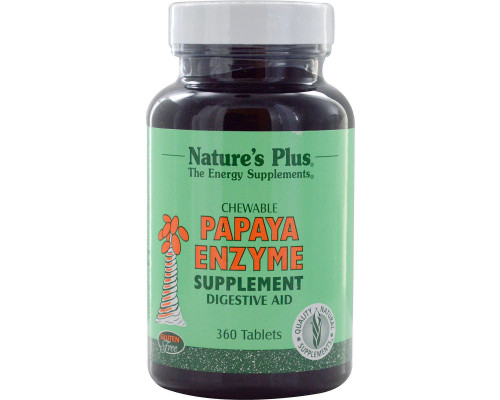Ферменти папайї, Papaya Enzyme, Nature's Plus, 360 жувальних таблеток