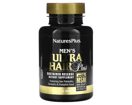 Вітаміни для волосся для чоловіків, Men's Ultra Hair Plus, Nature's Plus, 60 таблеток із уповільненим вивільненням