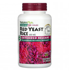 Червоний дріжджовий рис, Red Yeast Rice, Nature's Plus, Herbal Actives, 600 мг, 60 таблеток