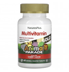 Мультивітаміни та мінерали для дітей, Multi-Vitamin & Mineral Supplement, Nature's Plus, вишневий смак, 60 таблеток у формі тварин