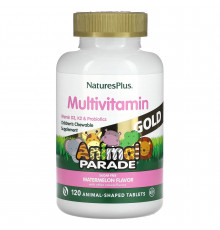 Вітаміни для дітей, Chewable Multi-Vitamin, Nature's Plus, Animal Parade, смак кавуна, 120 таблеток у формі тварин