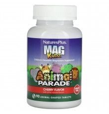 Магній для дітей, Children's Magnesium, Nature's Plus, Animal Parade, смак вишні, 90 жувальних цукерок у формі тварин