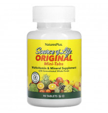 Мультивітаміни та мінерали, Multi-Vitamin & Mineral, Nature's Plus, Source of Life, 90 міні таблеток