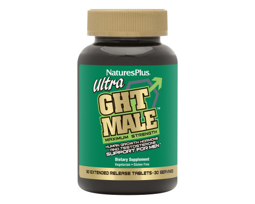 Підтримка гормону росту людини та тестостерону у чоловіків, Ultra GHT Male, Nature's Plus, 90 таблеток пролонгованої дії