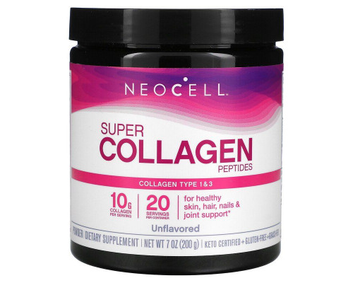 Колагенові пептиди, супер, Collagen Peptides, Neocell, без ароматизаторів, тип 1 та 3, 200 г