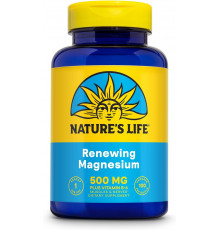 Магний и витамин В-6, Magnesium, Nature's Life, 500 мг, 100 вегетарианских капсул