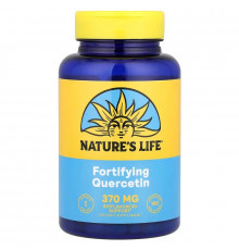 Кверцетин, Quercetin, Nature's Life, укрепляющий, 370 мг, 100 вегетарианских капсул