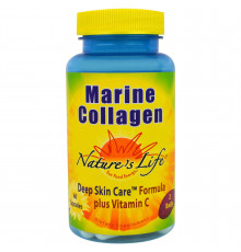 Морской коллаген, Marine Collagen, Natures Life, 60 капсул