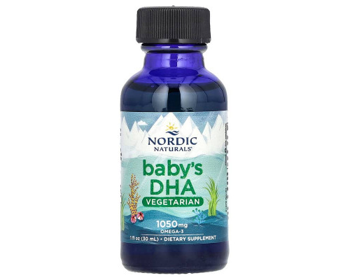 Риб'ячий жир для дітей, Babys DHA, Nordic Naturals, вегетаріанський, 30 мл.