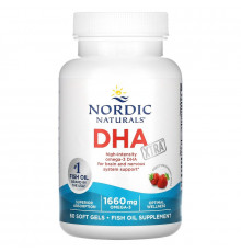 Риб'ячий жир екстра, DHA Xtra, Nordic Naturals, полуниця, 1000 мг, 60 капсул
