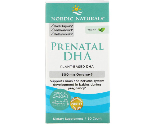 Риб'ячий жир для вагітних, Prenatal DHA, Nordic Naturals, 500 мг, 60 гелевих капсул