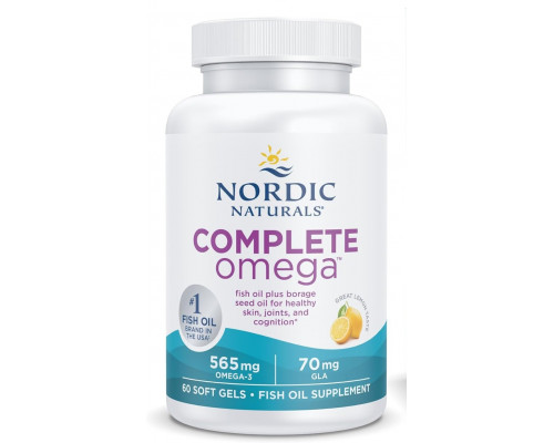 Омега 3 6 9 (лимон), Complete Omega, Nordic Naturals, 1000 мг, 60 капсул
