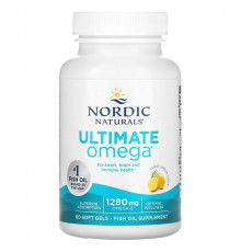 Омега-3 очищений (лимон), Ultimate Omega, Nordic Naturals, 1280 мг, 60 м'яких капсул (640 мг на капсулу)