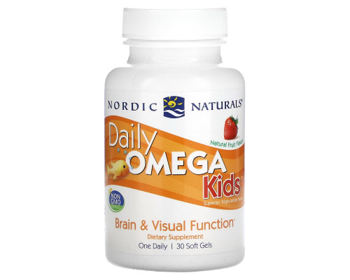 Риб'ячий жир для дітей, Daily Omega Kids, Nordic Naturals, 1 на день, фруктовий смак, 30 капсул