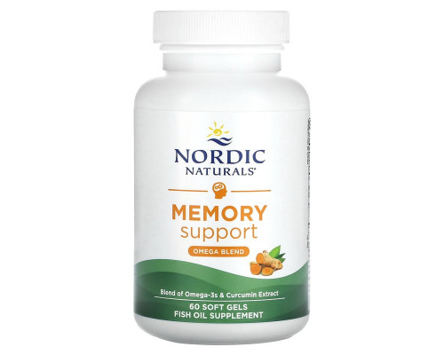 Омега з куркуміном для пам'яті, Memory Support, Omega Blend, Nordic Naturals, 500 мг, 60 капсул