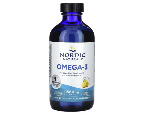 Риб'ячий жир (лимон), Omega-3, Nordic Naturals, 237 мл.