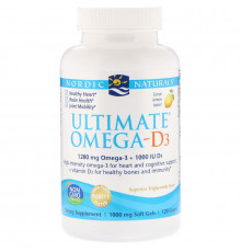 Риб'ячий жир омега-D3 (лимон), Ultimate Omega-D3, Nordic Naturals, 1000 мг, 120 гелевих капсул