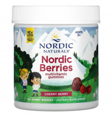 Полівітаміни для дітей від 3 років, Nordic Berries Multivitamin Gummies, Nordic Naturals, зі смаком вишні, 120 жувальних цукерок