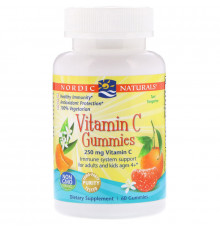 Витамин С жевательный, Vitamin C Gummies, Nordic Naturals, мандарин, 250 мг, 60 конфет