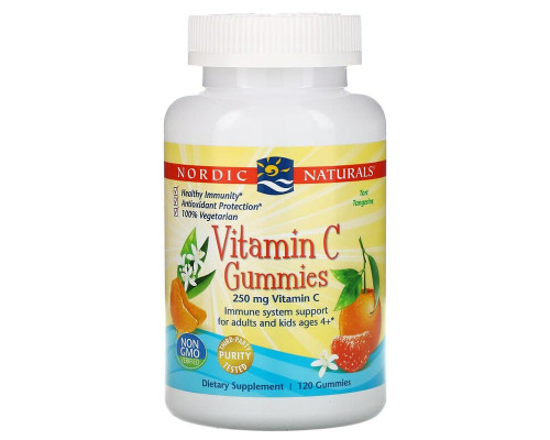 Вітамін С жувальний, Vitamin C Gummies, Nordic Naturals, смак мандарина, 120 шт.