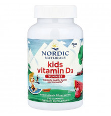 Вітамін D3 для дітей від 3-х років, Kids Vitamin D3 Gummies, Nordic Naturals, зі смаком кавуна, 10 мкг (400 МО), 120 жувальних цукерок