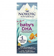 Рідкий риб'ячий жир для дітей + D3, Baby's DHA, Nordic Naturals, 60 мл
