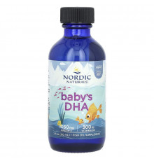 Рідкий риб'ячий жир для дітей + D3, Baby's DHA, Nordic Naturals, 60 мл