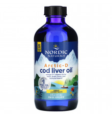 Рыбий жир из печени трески и D3, Arctic-D Cod Liver Oil, Nordic Naturals, лимон, 237 мл