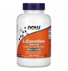 L-карнитин, L-Carnitine, Now Foods, 1000 мг, 100 таблеток