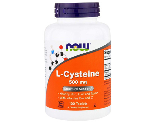 Цистеїн, L-Cysteine, Now Foods, 500 мг, 100 таблеток