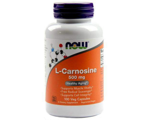 Карнозин, L-Carnosine, Now Foods, 500 мг, 100 вегетаріанських капсул