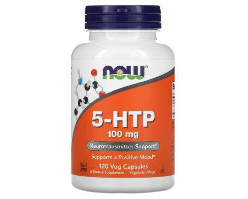 5-HTP, 5-гідрокситриптофан, 5-HTP, Now Foods, 100 мг, 120 вегетаріанських капсул