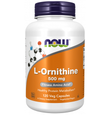 L-орнітин, L-Ornithine, Now Foods, 500 мг, 120 вегетаріанських капсул
