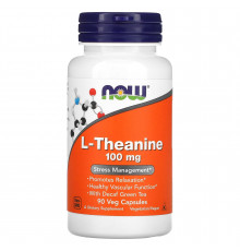 L-теанін, L-Theanine, Now Foods, 100 мг, 90 вегетаріанських капсул