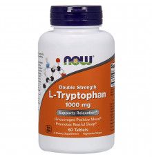 Триптофан (L-Tryptophan), Now Foods, подвійна сила, 1000 мг, 60 таблеток
