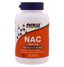 Ацетилцистеїн, NAC, Now Foods, 1000 мг, 120 таблеток
