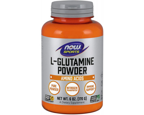 L-глютамін, L-Glutamine, Now Foods, Sports, порошок, 170 г