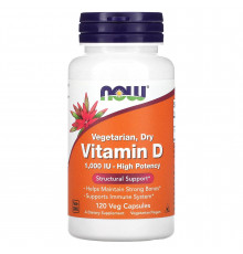 Вітамін D2, Vitamin D, NOW Foods, сухий, 1000 МО (25 мкг), 120 вегетаріанських капсул